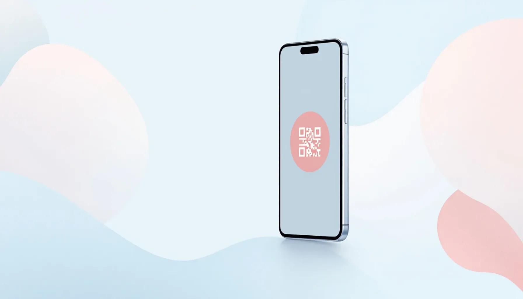 Smartphone mit Hochzeits-Fotogalerie und QR-Code-Symbol