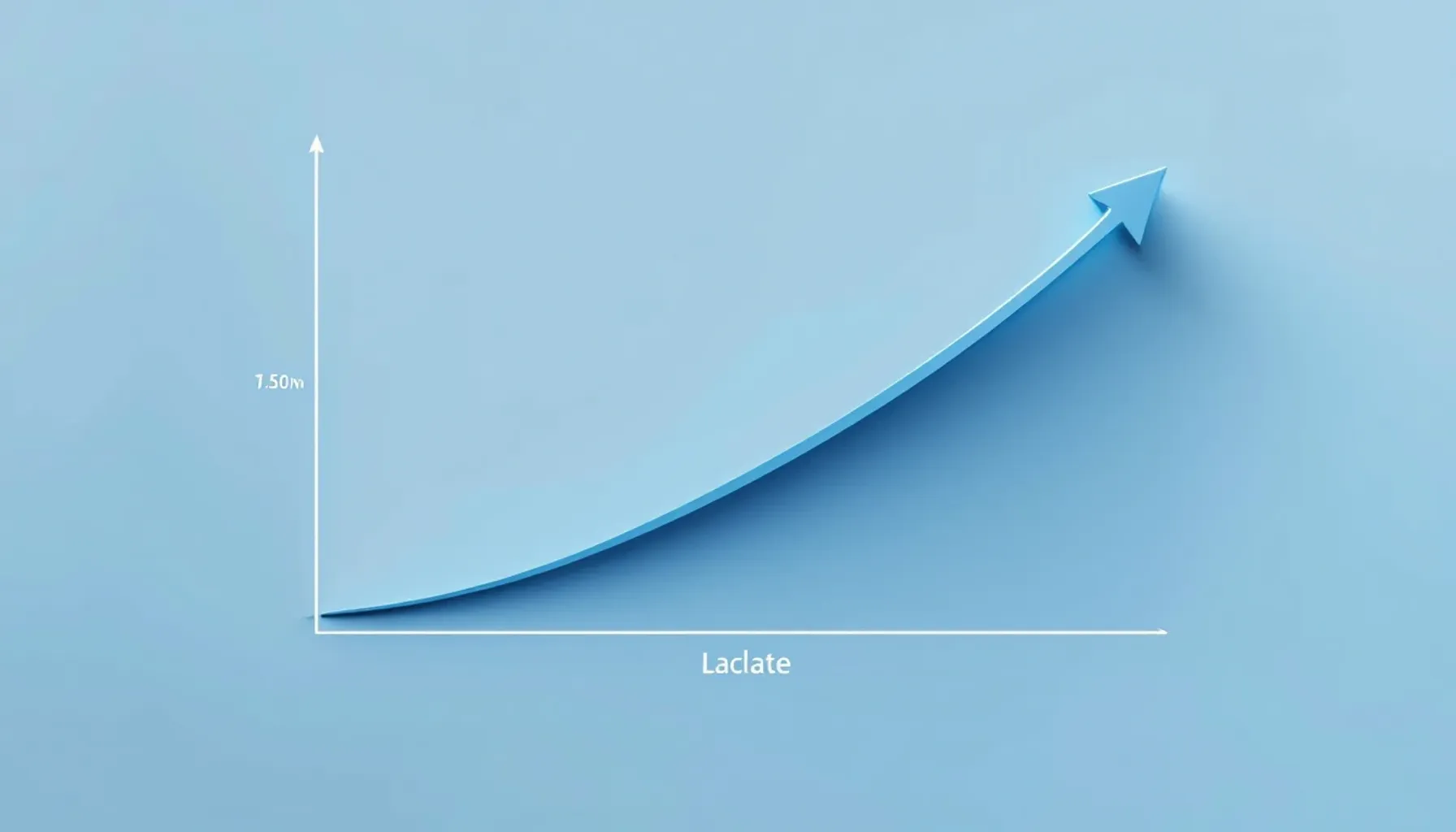 Clean scientific visualization of a lactate curve graph on a light background, showing a gently rising line that curves 